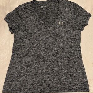 Under Armour Women's Heathered Black V-Neck Tee